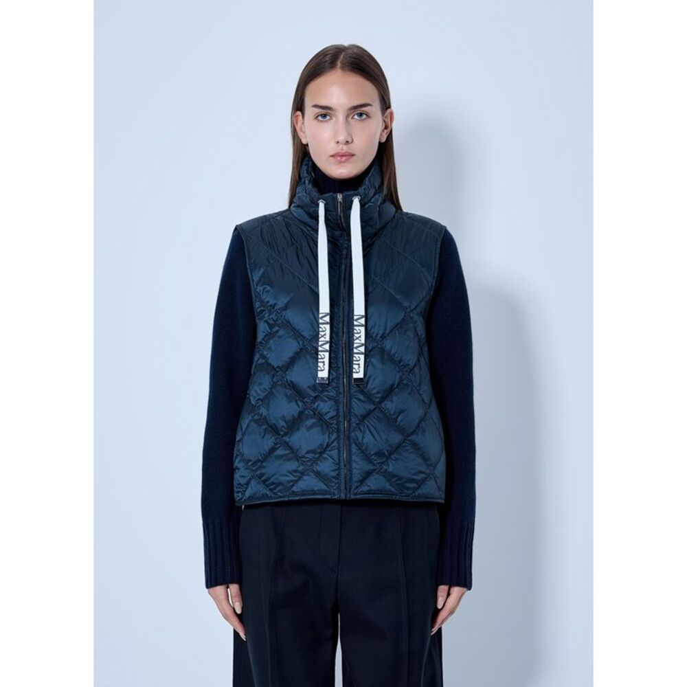 Max Mara Women Quilted Gilet With Drawstring Collar